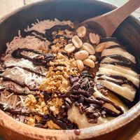 Açai cacao bowl at Aloha Raw Bar in Playa Del Carmen