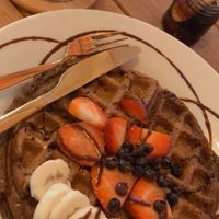 Waffle at Aloha Raw Bar in Playa Del Carmen