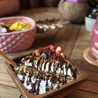 Chocolate açaí bowl  at Aloha Raw Bar in Playa Del Carmen