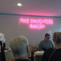 Very quick line, it looks long but it goes quickly at Five Daughters Bakery - Eastland Ave in Nashville