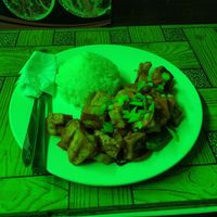 Tomato chunk with tofu and rice (200php) at Seed Dreams in El Nido