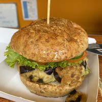 Eggplant burger at Seed Dreams in El Nido