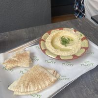 Hummus and pita  at Umi Falafel in Cork