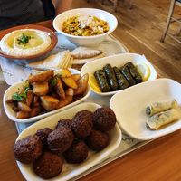 Platter for two plus wedges at Umi Falafel in Cork