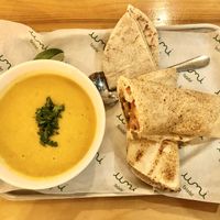 Falafel wrap w/lentil soup.  at Umi Falafel in Cork