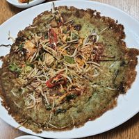 mung bean pancake 녹두전 - ask for no kimchi! at Baengnyeonok - 백년옥 in Seoul