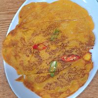 Pumpkin pancake 황호박전 at Baengnyeonok - 백년옥 in Seoul