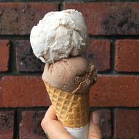 Chestnut and chocolate hazelnut at Gelato 101 Vegan Artisan in Northbridge