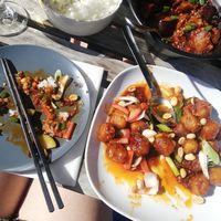 Gong bao dou fu and yu qiang qie zi at Chong Qing in Stockholm