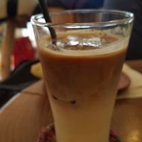 iced soy latte at Cafe Stay Happy in Tokyo