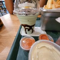 mint chocolate chip milkshake at Goldie - Sansom St in Philadelphia