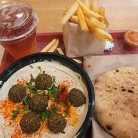 Falafel platter combo with fries and drink (Chetzi Chetzi) at Goldie - Sansom St in Philadelphia