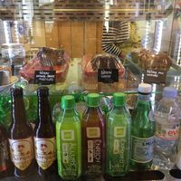 Vegan cake and drinks  at World Food Barn in Paris
