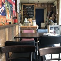 Interior with mains board  at Chai Wrap in South East London