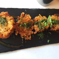 Onion bhajis at Chai Wrap in South East London
