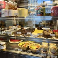 Lots yummy raw vegan cheesecakes  at Oslo Raw - Adamstuen Torg in Oslo