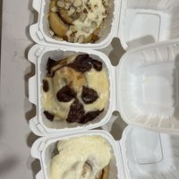 Coconut almond, chocolate peanut butter cup, and original   #Veganuary at Cinnaholic in Meridian