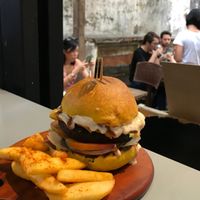signature burger at The Organik Kitchen Saigon in Ho Chi Minh City