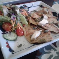 Quinoa pancakes with cashew cheese at The Organik Kitchen Saigon in Ho Chi Minh City