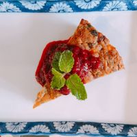 Banana bread with raspberry jams at The Organik Kitchen Saigon in Ho Chi Minh City