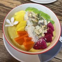 Mango smoothie bowl  at Khun Kae's Juice Bar in Chiang Mai