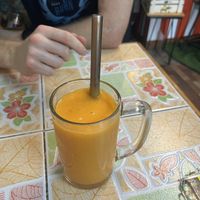 Mango turmeric smoothie   at Khun Kae's Juice Bar in Chiang Mai