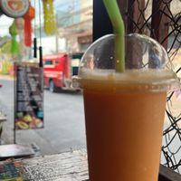 Papaya mango pinepple juicee  at Khun Kae's Juice Bar in Chiang Mai