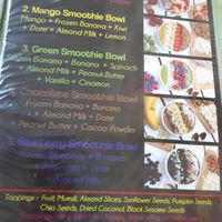 Menu at Khun Kae's Juice Bar in Chiang Mai