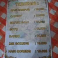 full menu at Rama Vegetarian in Ubud