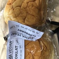 Buns with assorted fillings marked vegan - 3k IDR each at Rama Vegetarian in Ubud
