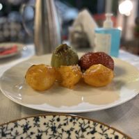 Stuffed tomato and pepper  at Meteora in Kalampaka