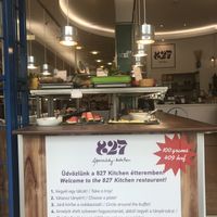 Clear instructions in English as to how the buffet works.  at 827 Speciality Kitchen - Zsilip in Budapest