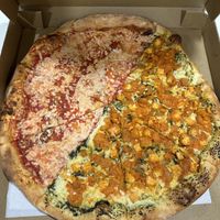 Half vegan regular half buffalo tofu  at Pazzo Wood Fired Pizza in Wading River