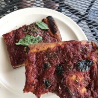 marinara slice (vegan!) at Pazzo Wood Fired Pizza in Wading River