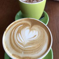Vanilla latte and hot choc at The Lost Deli in Adelaide
