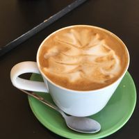 Flat white with happy soy milk at The Lost Deli in Adelaide