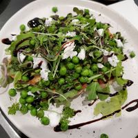 Pea, herb and almond feta toast at The Lost Deli in Adelaide