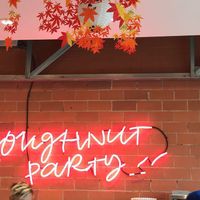 signage at Doughnut Party in Edmonton