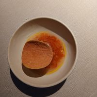 This Pringle on top of an asparagus sorbet was good but why is it always sorbet for us vegans at VeVe in Copenhagen