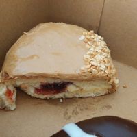 Vegan PB&J. That is straight up peanut butter on the top. If eaten in one sitting, this probably could have been a meal! at Voodoo Doughnut in Universal City