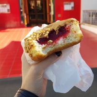 Vegan PB&J Doughnut 💚 at Voodoo Doughnut in Universal City