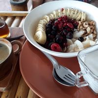 Granola and americano at Pure Vegan Heaven in Koh Phangan