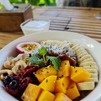 Granola bowl with fresh fruits and coconut yoghurt at Pure Vegan Heaven in Koh Phangan