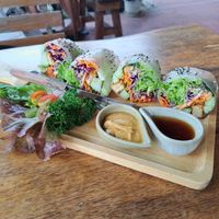 Spring rolls at Pure Vegan Heaven in Koh Phangan