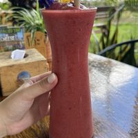 Smoothie with pink dragonfruit and acai  at Pure Vegan Heaven in Koh Phangan
