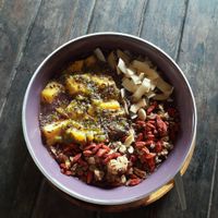 Coconut & Passion Fruit Açaí Bowl - best açaí ever! at Pure Vegan Heaven in Koh Phangan