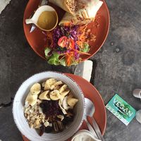 granola coconut yogurt bowl and the breakfast burrito  at Pure Vegan Heaven in Koh Phangan