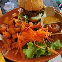 Pure vegan burger at Pure Vegan Heaven in Koh Phangan