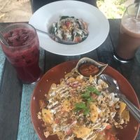 Loaded nachos and sweet potato gnocchi at Pure Vegan Heaven in Koh Phangan
