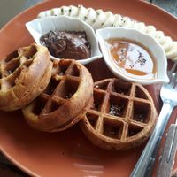 Sweet potato waffles at Pure Vegan Heaven in Koh Phangan